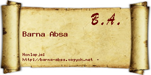 Barna Absa névjegykártya